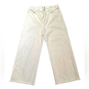 Frame Denim Le Jane Wide Leg Crop Off-White Jeans